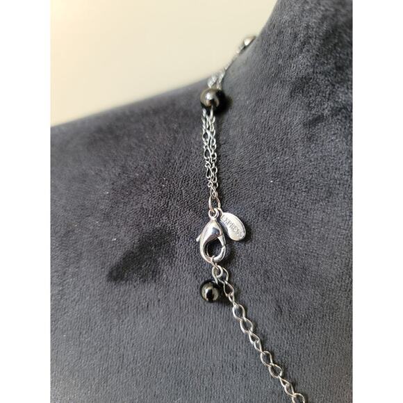 Express Black Beaded Layered Necklace With Lobster Clasp Elegant Statement Piece - Picture 6 of 7